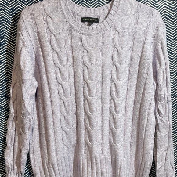 Banana Republic Sweaters - Banana Republic Lavender Cable Knit Pullover Large